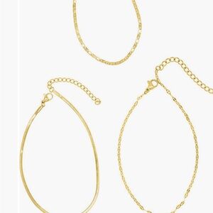 Gold Chain Bracelet Set